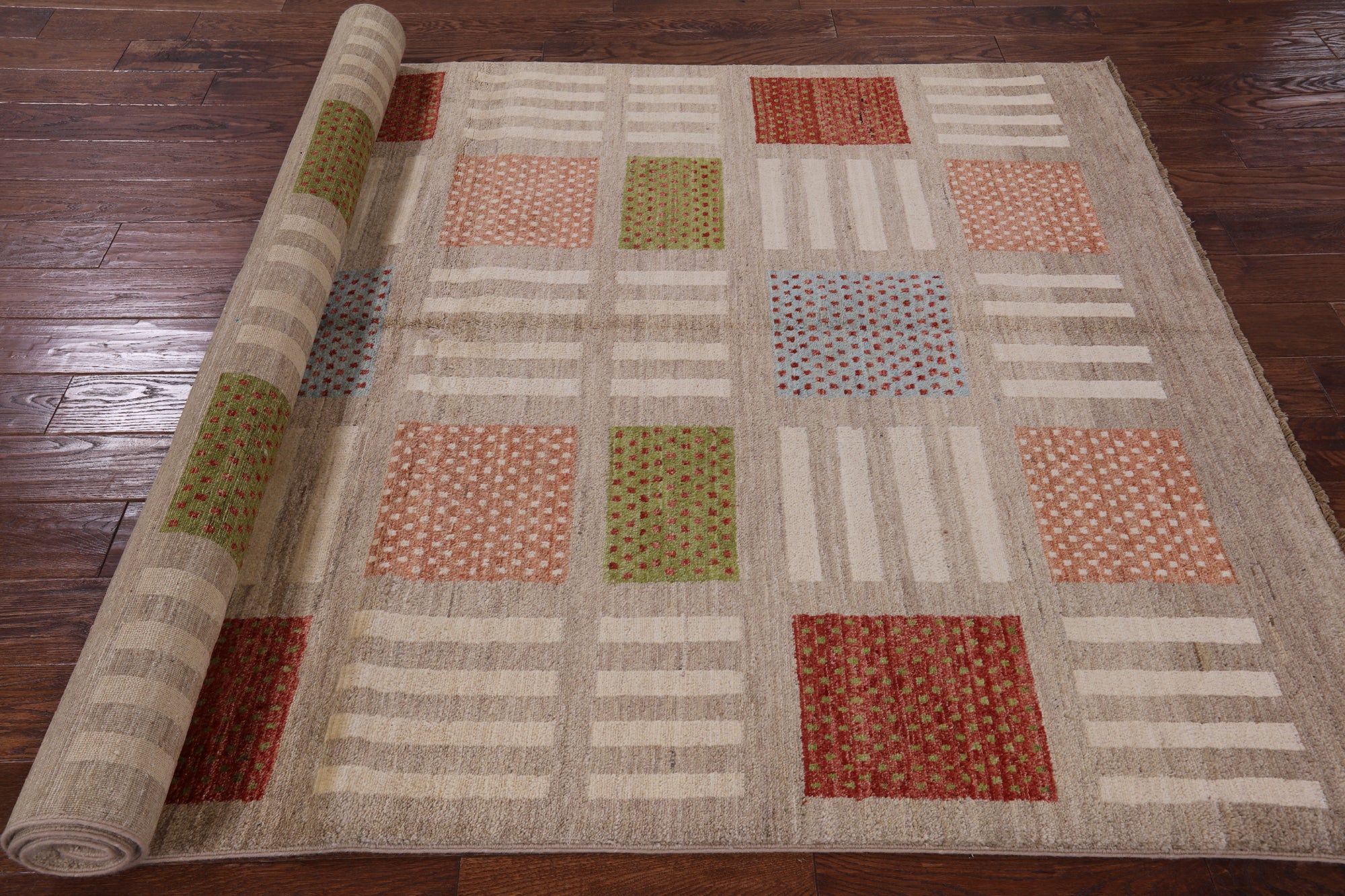Tribal Gabbeh Hand Knotted Wool Rug - 5' 7" X 8' 8" - Golden Nile