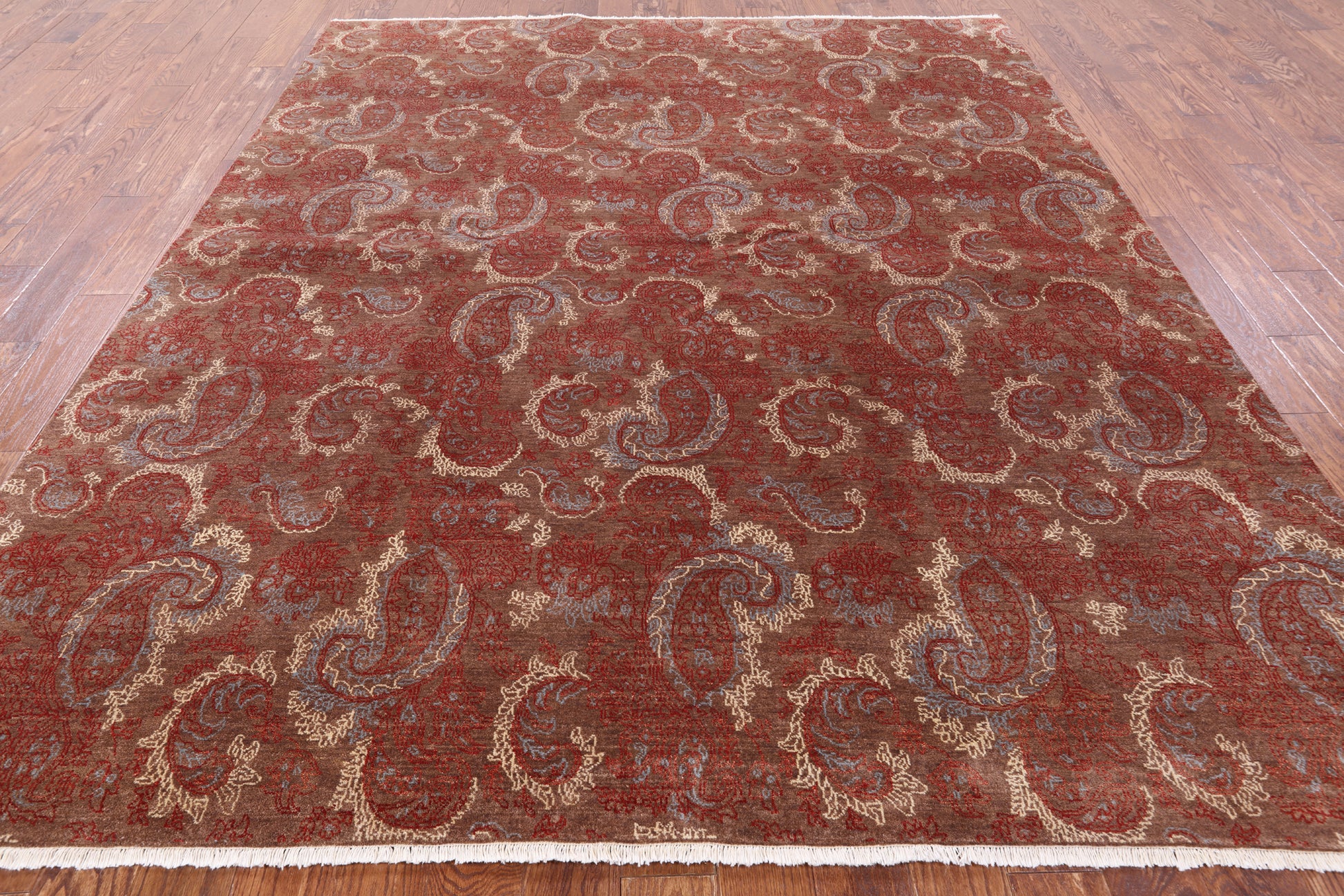 William Morris Hand Knotted Wool & Silk Rug - 8' 0" X 9' 10" - Golden Nile