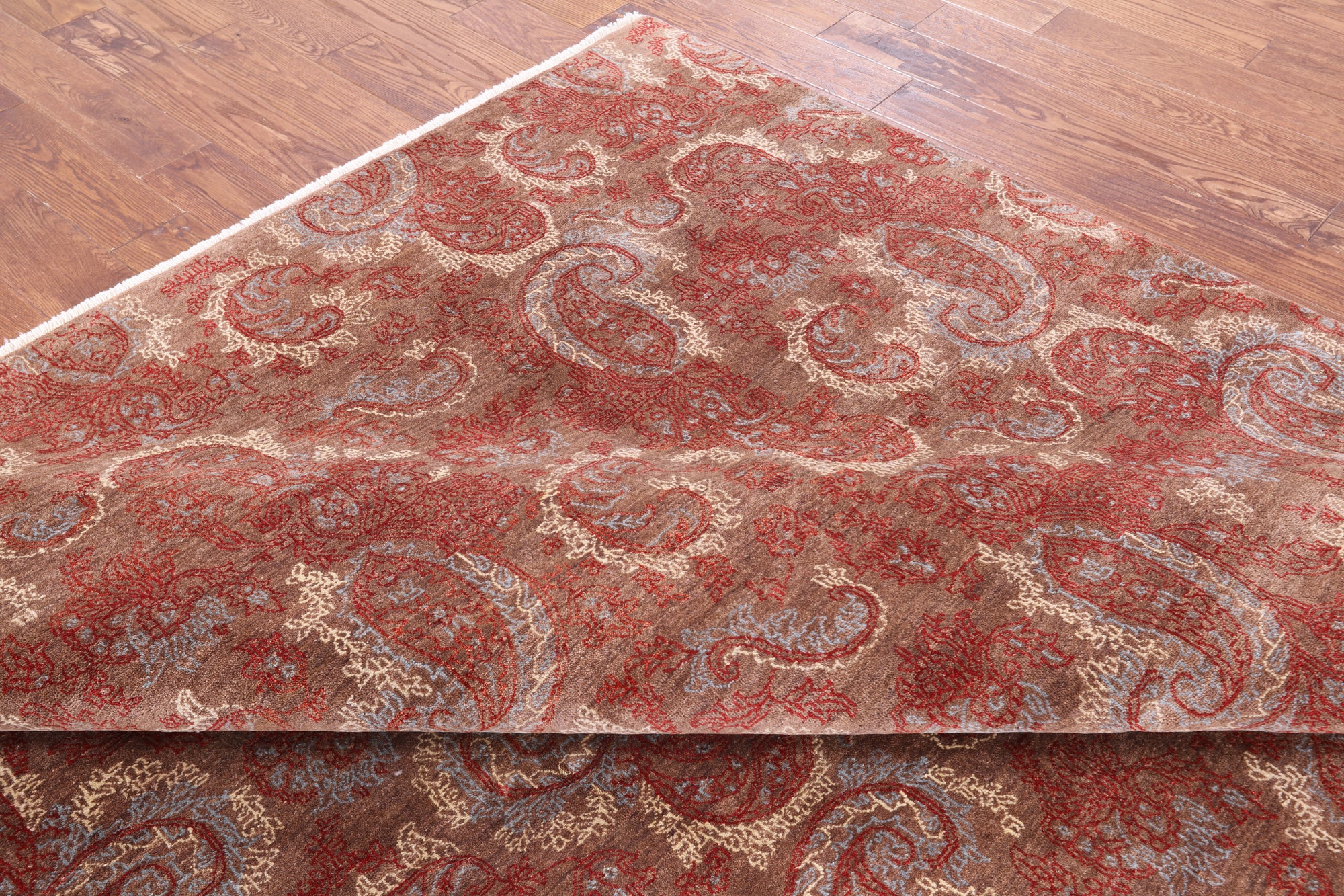 William Morris Hand Knotted Wool & Silk Rug - 8' 0" X 9' 10" - Golden Nile