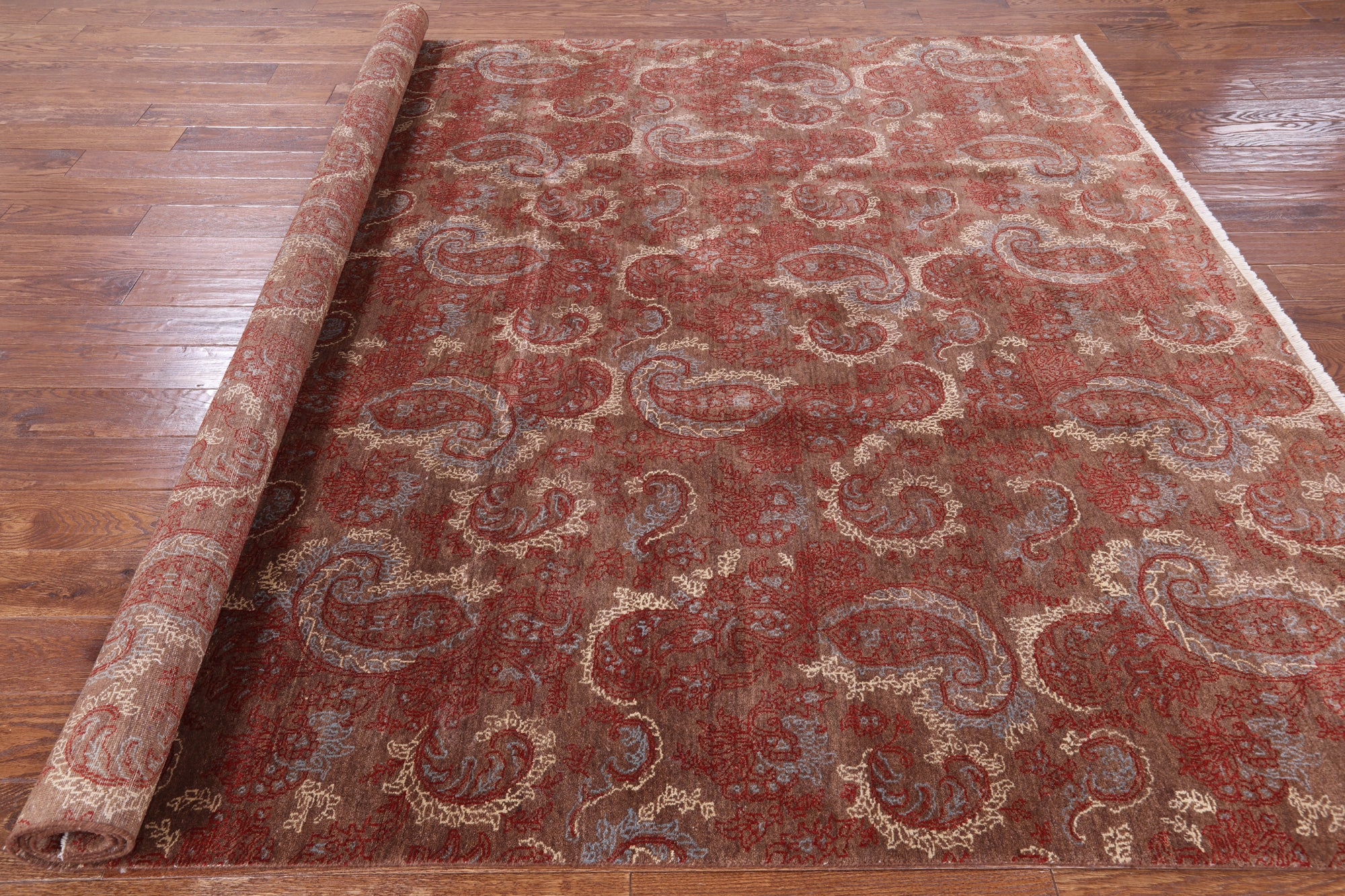 William Morris Hand Knotted Wool & Silk Rug - 8' 0" X 9' 10" - Golden Nile