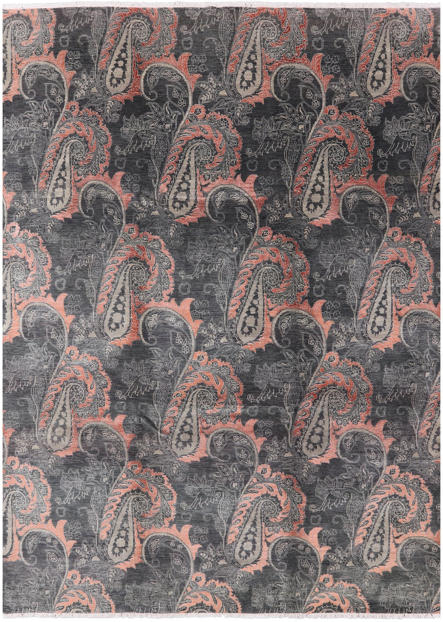 William Morris Hand Knotted Wool & Silk Rug - 9' 10" X 13' 7" - Golden Nile