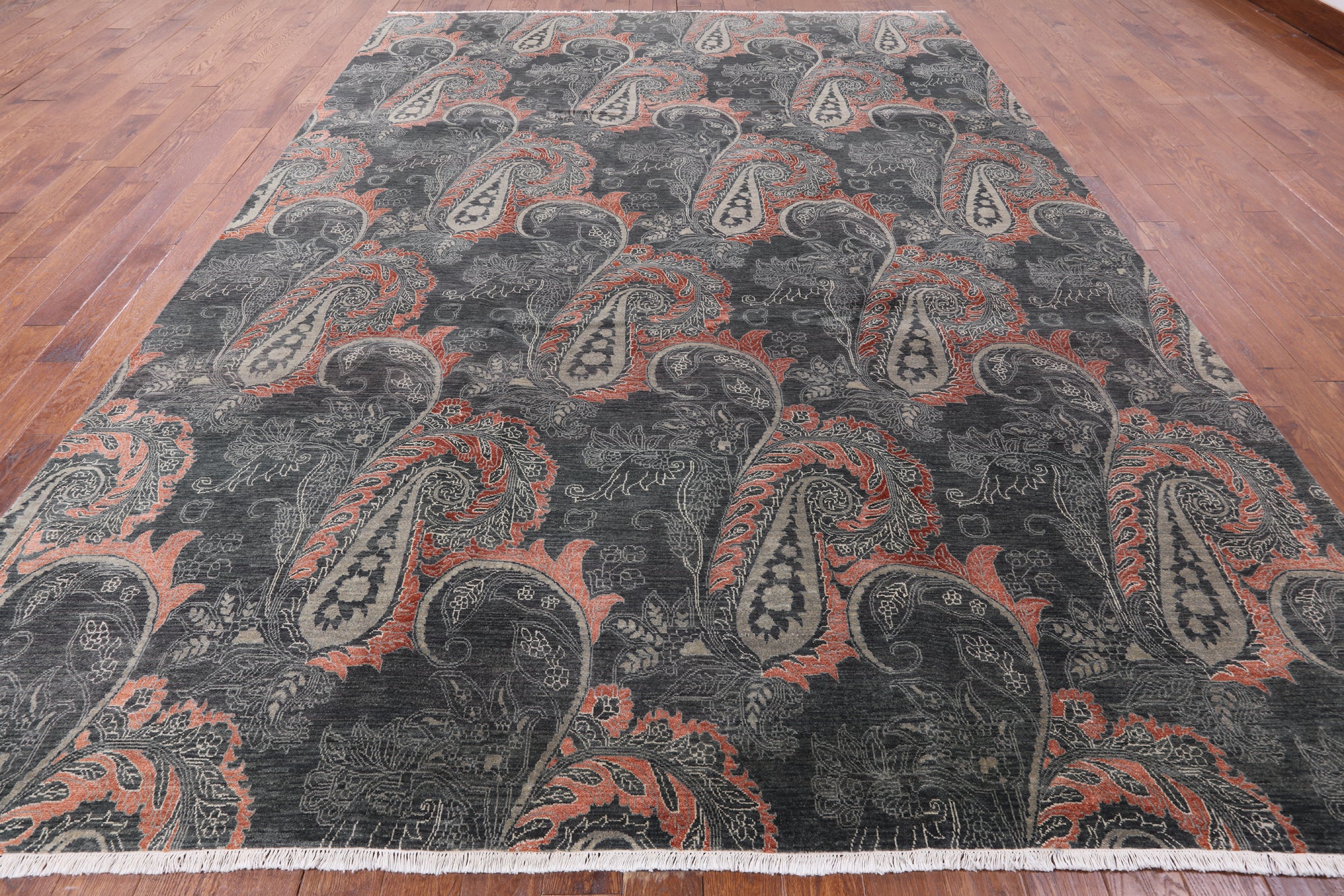 William Morris Hand Knotted Wool & Silk Rug - 9' 10" X 13' 7" - Golden Nile