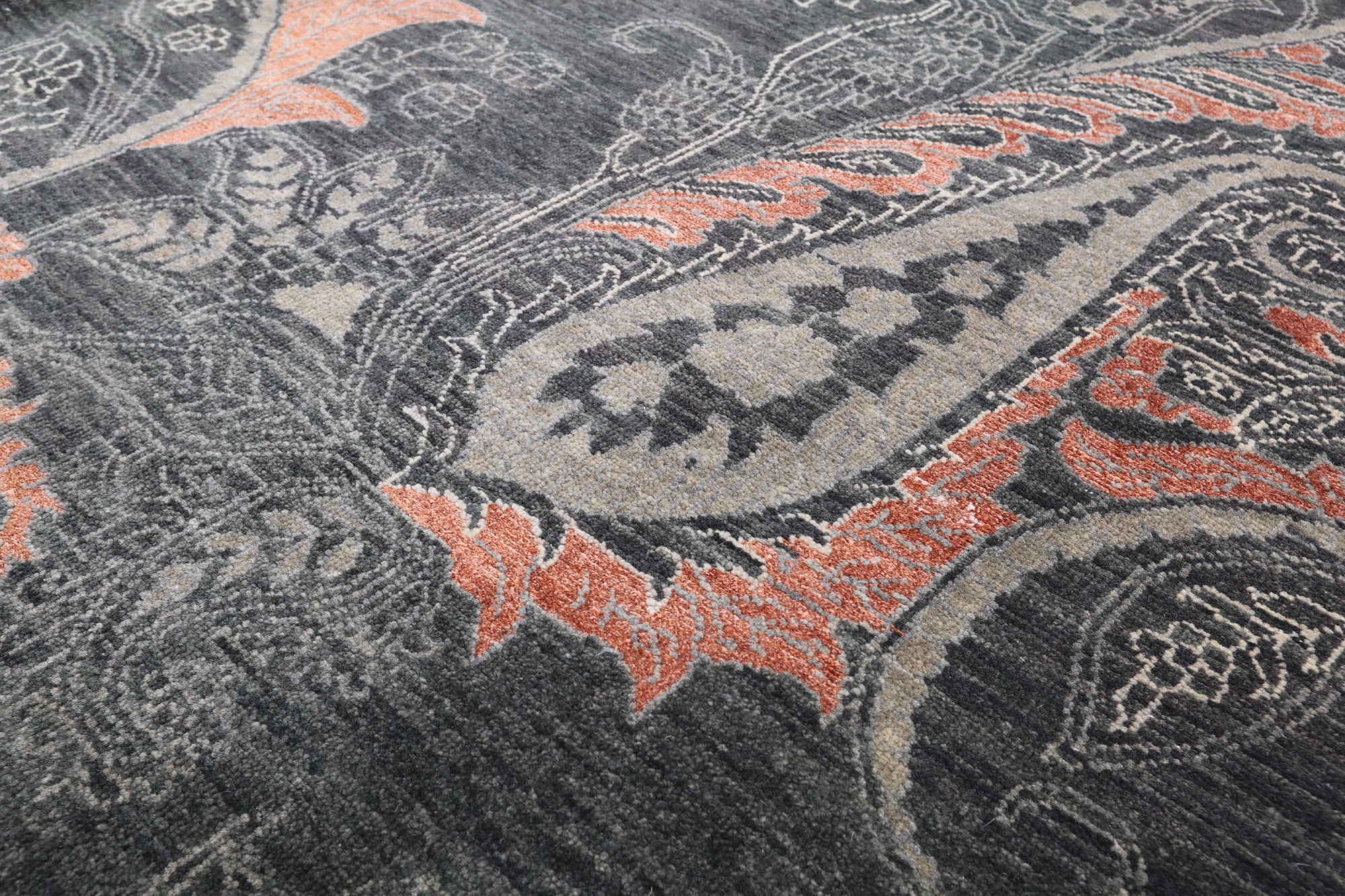 William Morris Hand Knotted Wool & Silk Rug - 9' 10" X 13' 7" - Golden Nile
