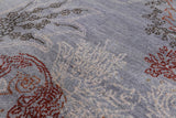 Grey William Morris Handmade Wool & Silk Area Rug - 8' 0" X 10' 0" - Golden Nile