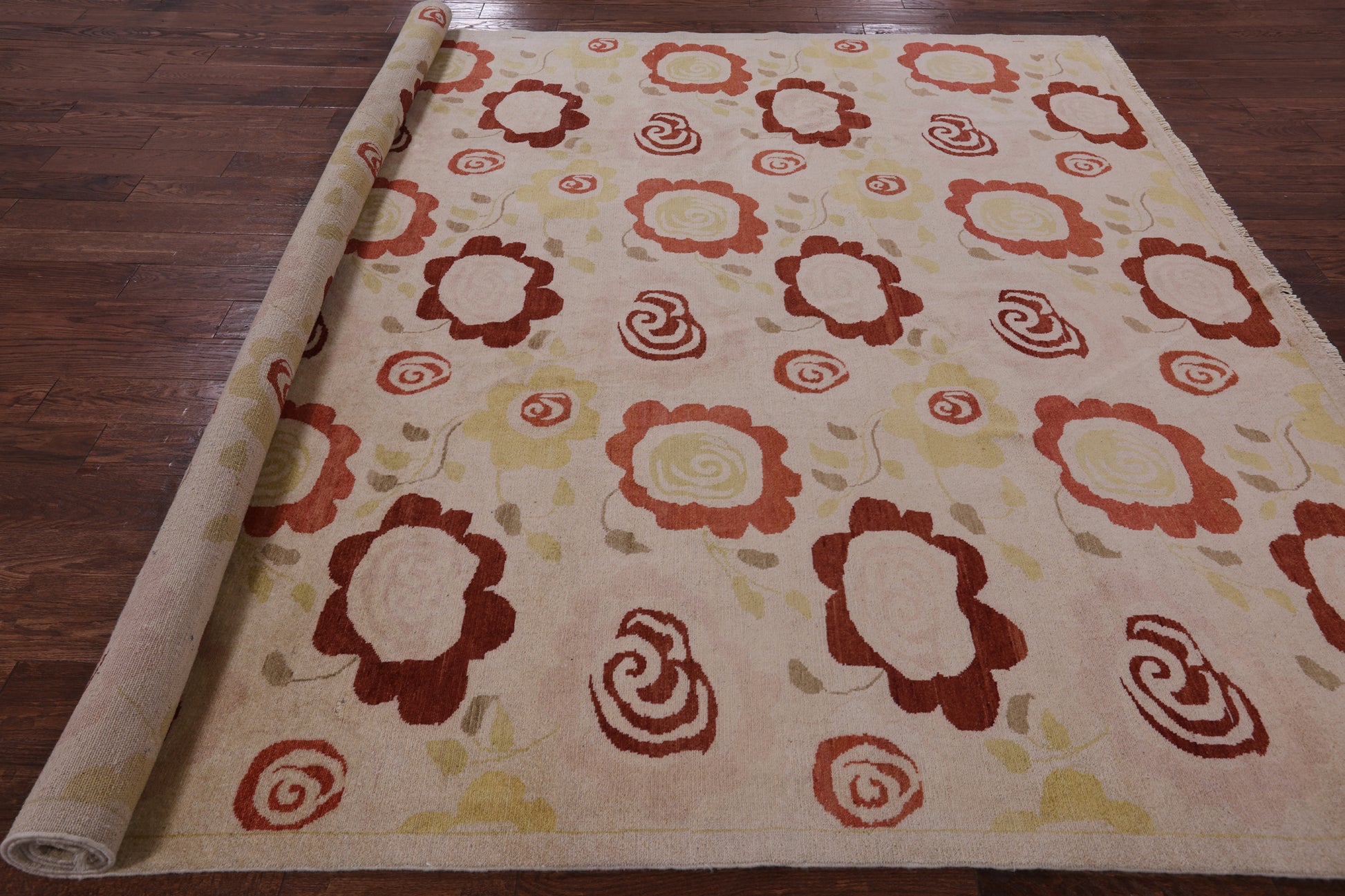 Ivory Tribal Gabbeh Handmade Wool Rug - 8' 8" X 9' 10" - Golden Nile