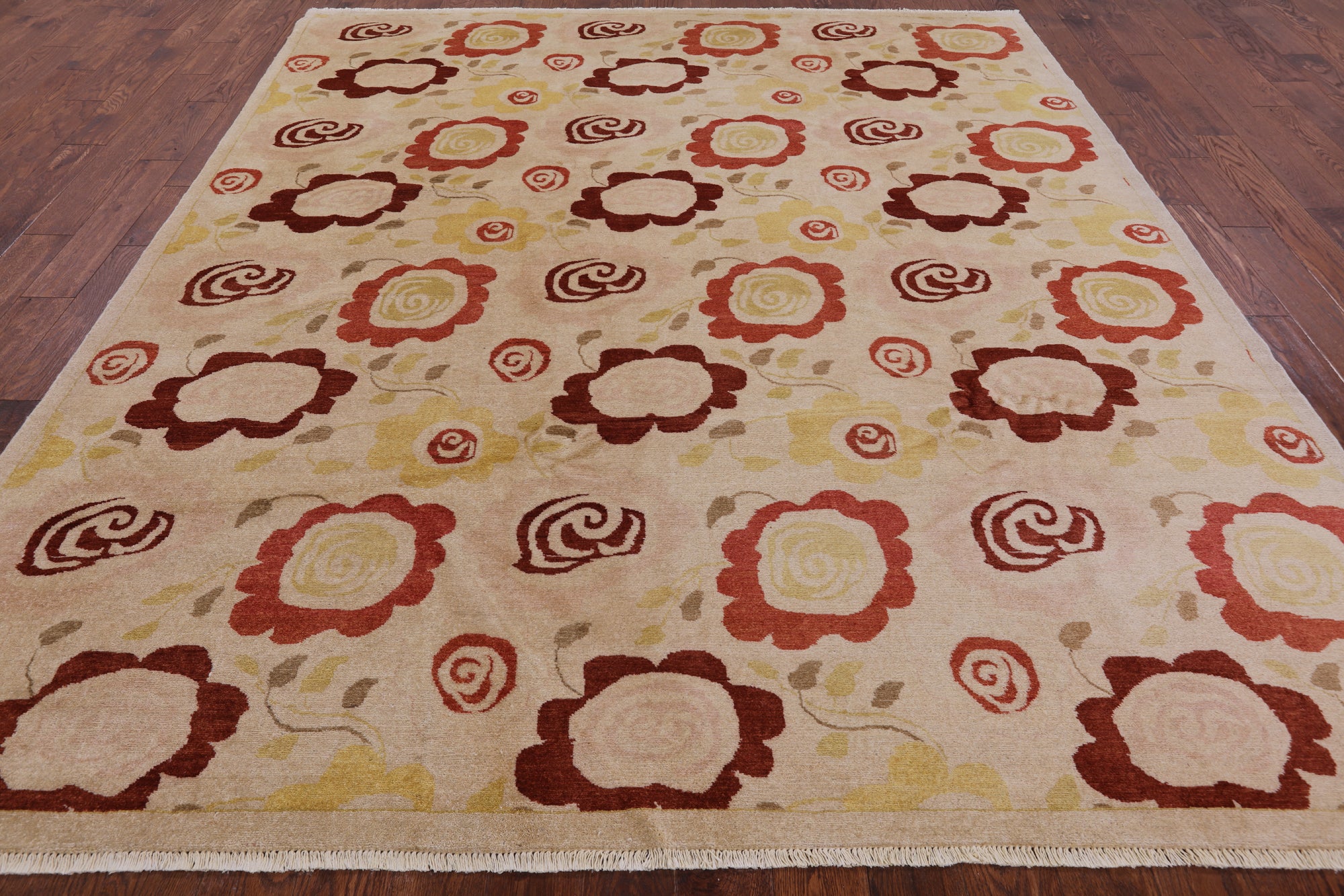 Ivory Tribal Gabbeh Handmade Wool Rug - 8' 8" X 9' 10" - Golden Nile