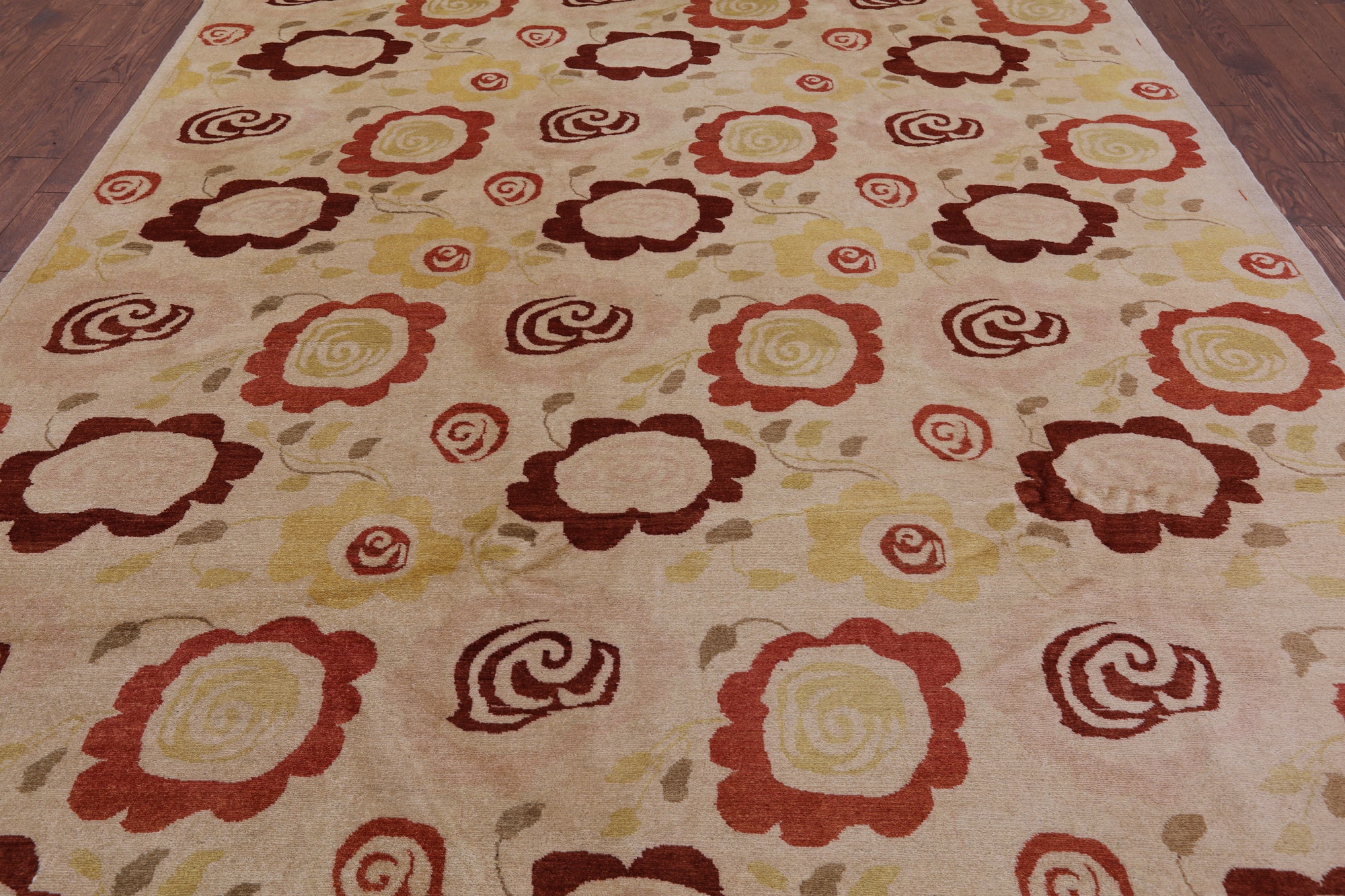Ivory Tribal Gabbeh Handmade Wool Rug - 8' 8" X 9' 10" - Golden Nile