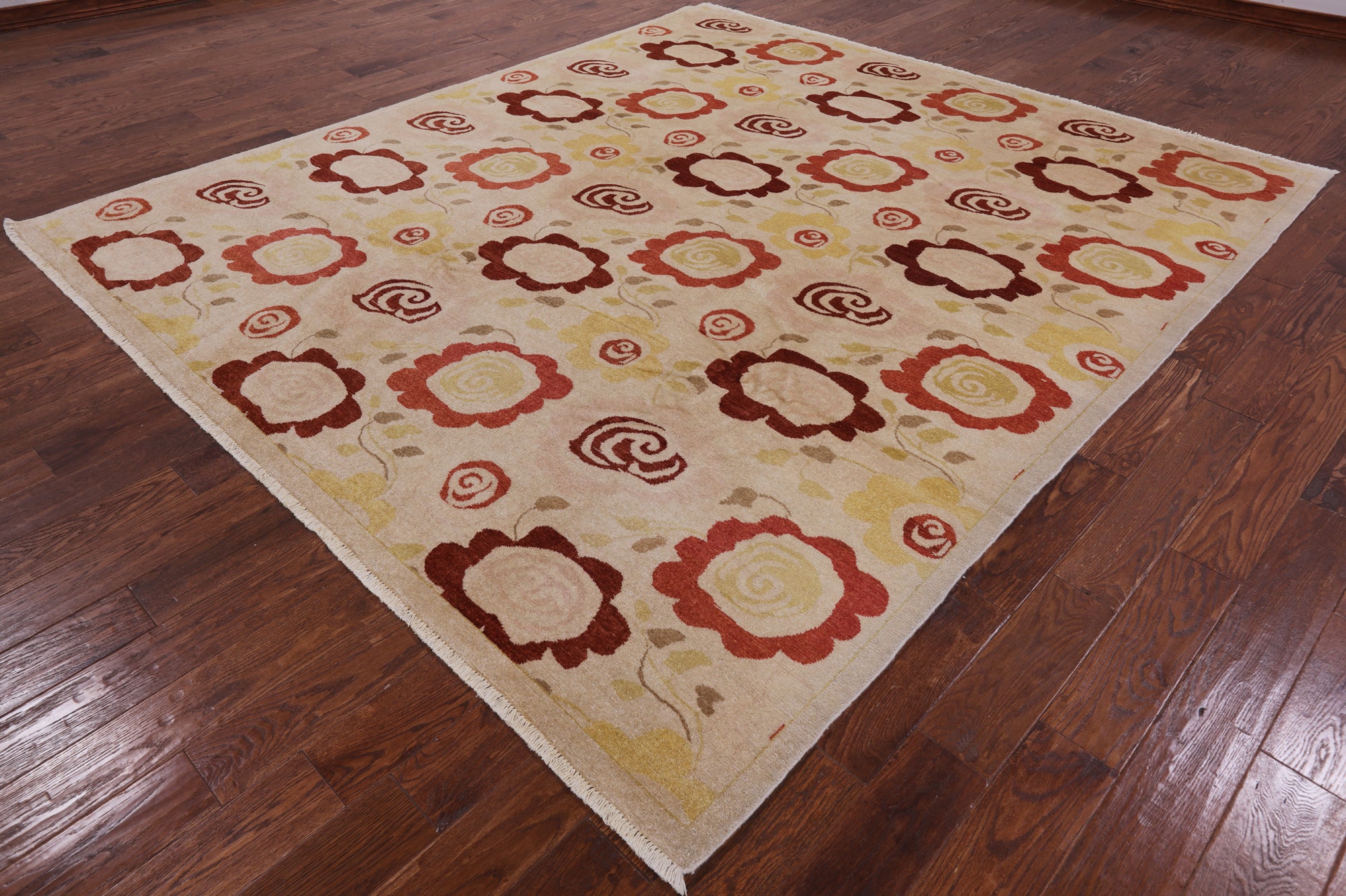 Ivory Tribal Gabbeh Handmade Wool Rug - 8' 8" X 9' 10" - Golden Nile