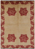 Ivory Peshawar Wool On Wool Area Rug - 5' 8" X 8' 1" - Golden Nile