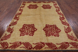 Ivory Peshawar Wool On Wool Area Rug - 5' 8" X 8' 1" - Golden Nile
