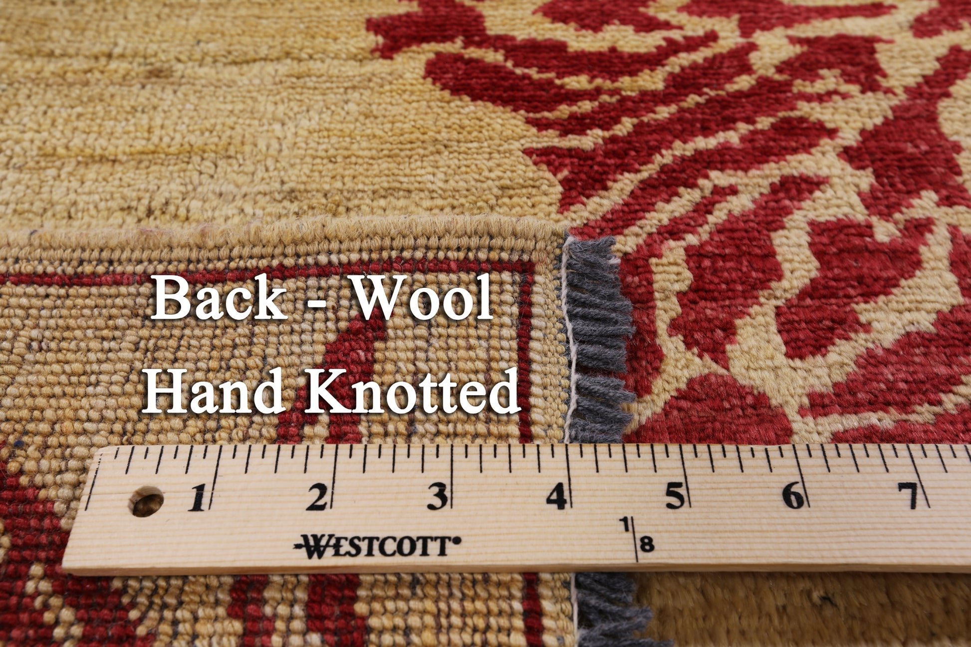 Ivory Peshawar Wool On Wool Area Rug - 5' 8" X 8' 1" - Golden Nile