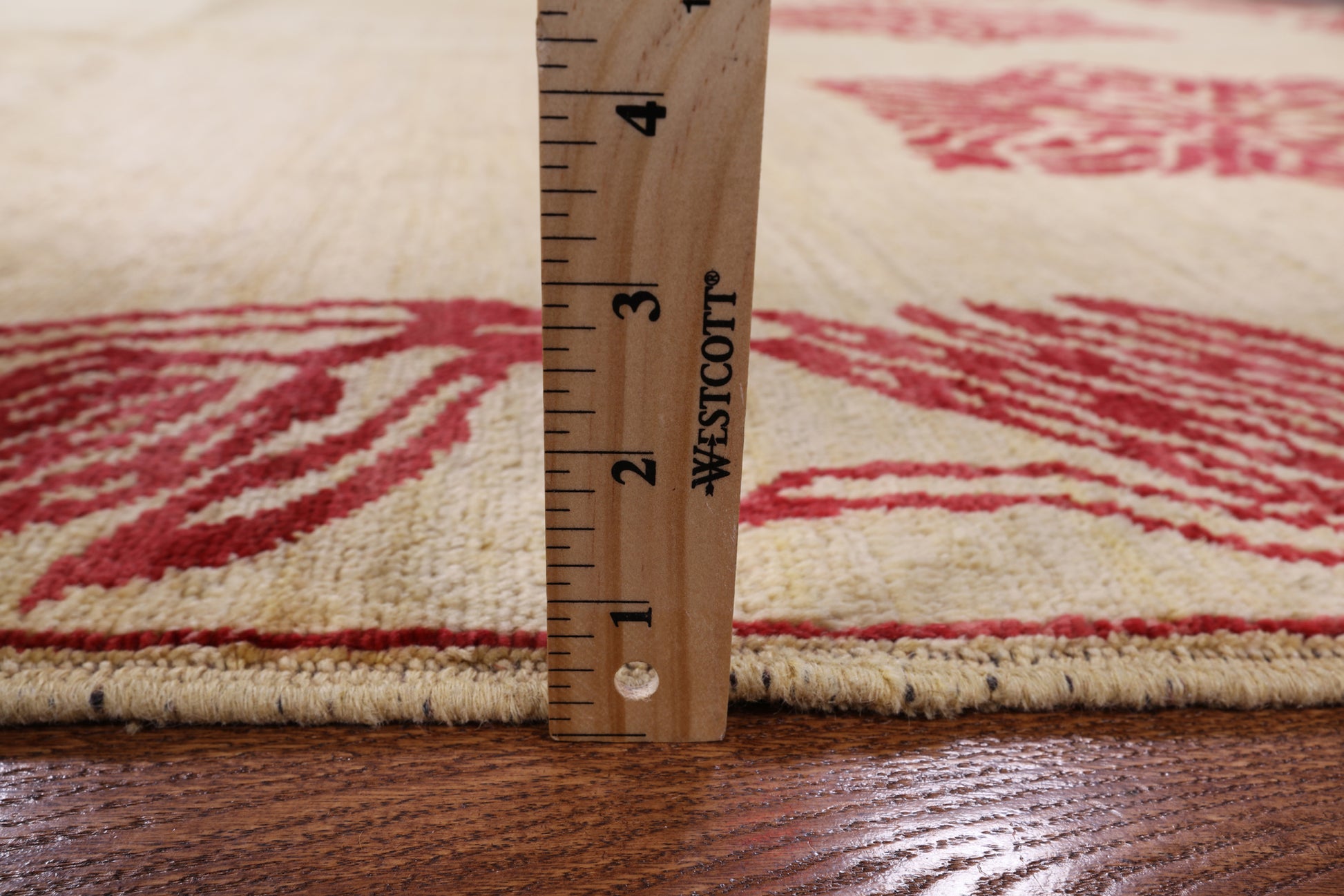Ivory Peshawar Wool On Wool Area Rug - 5' 8" X 8' 1" - Golden Nile