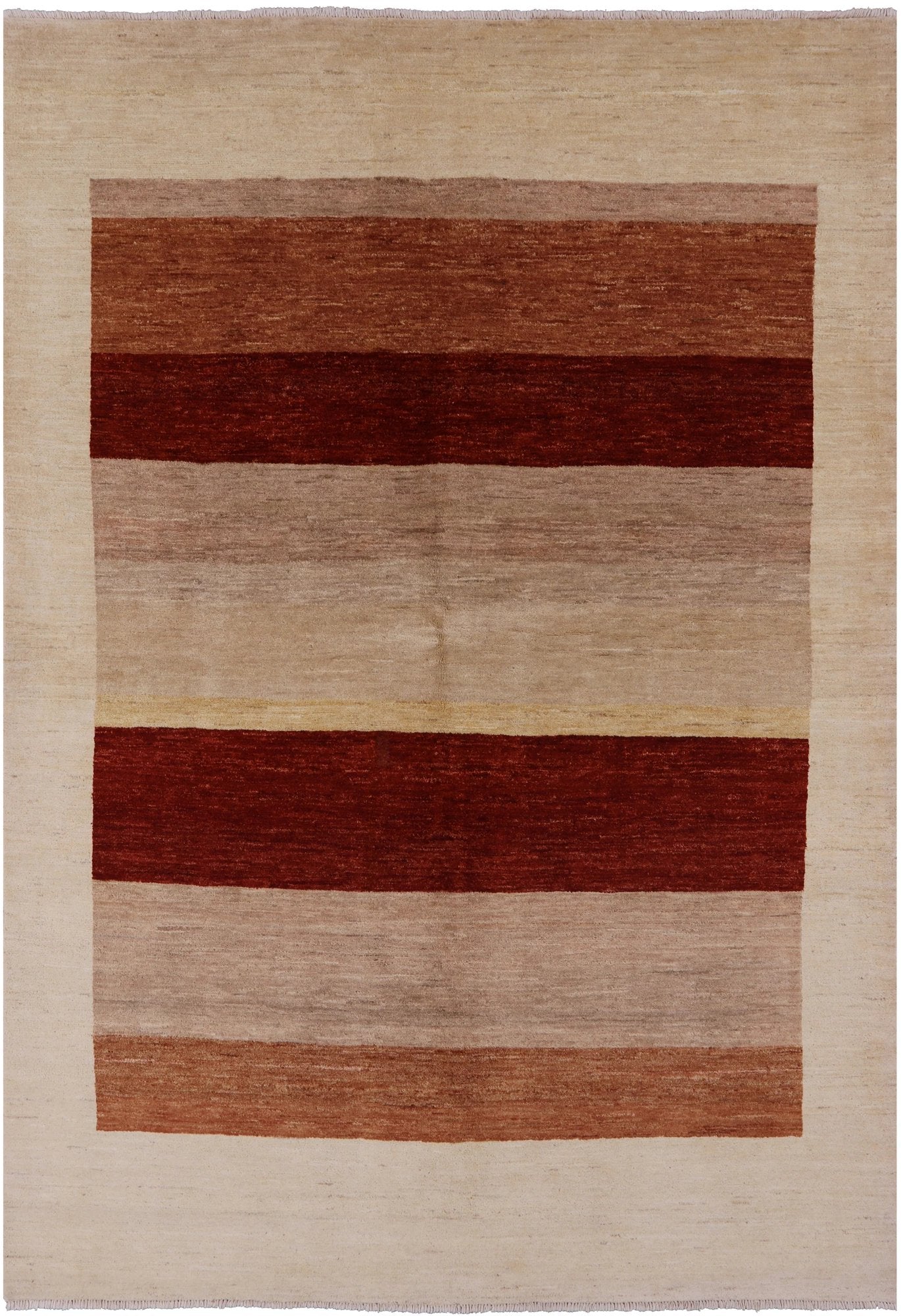 Persian Gabbeh Handmade Wool Rug - 6' 7" X 9' 5" - Golden Nile