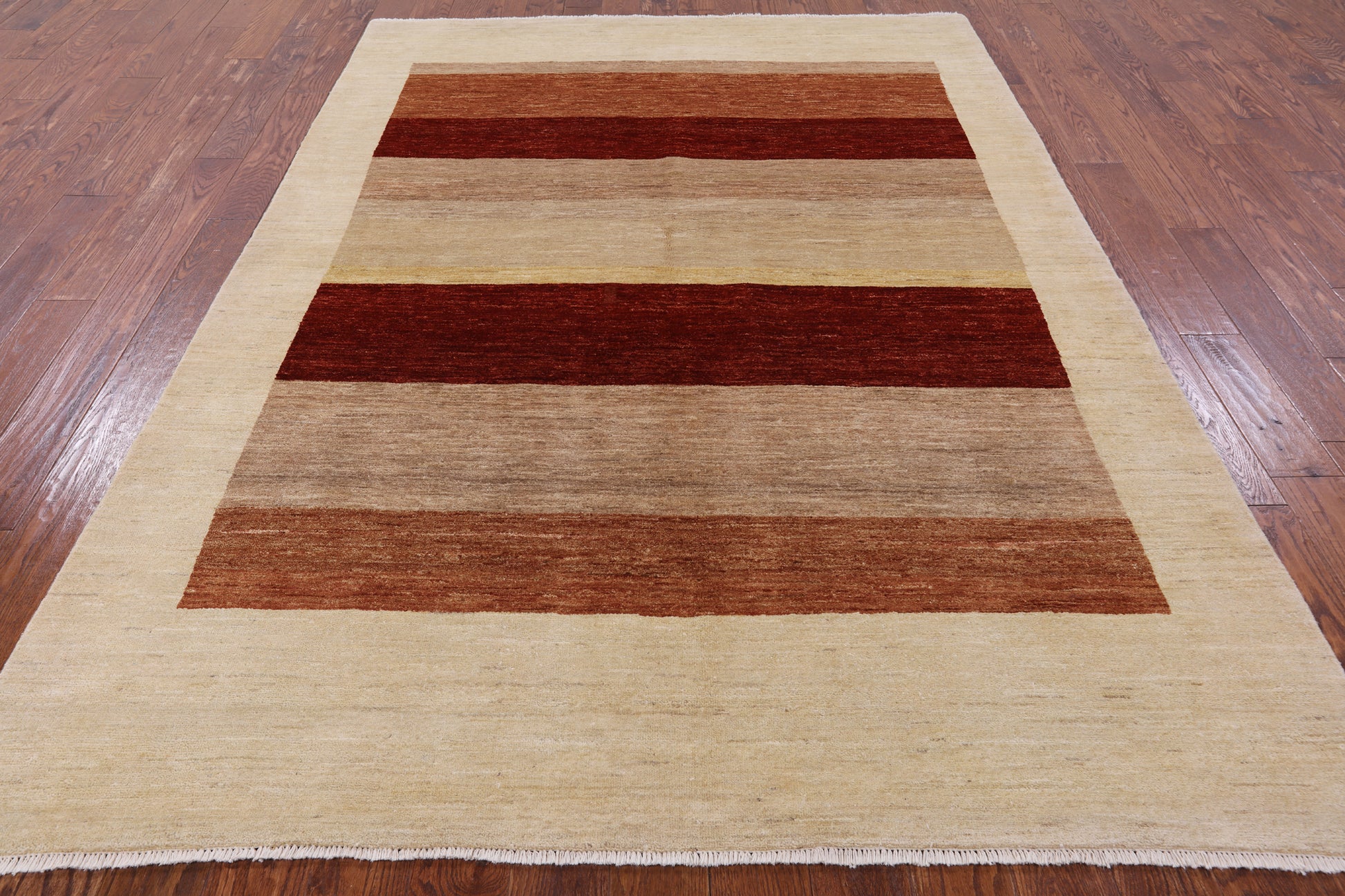 Persian Gabbeh Handmade Wool Rug - 6' 7" X 9' 5" - Golden Nile