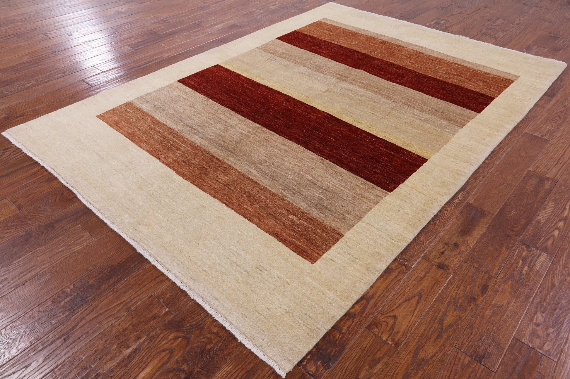 Persian Gabbeh Handmade Wool Rug - 6' 7" X 9' 5" - Golden Nile