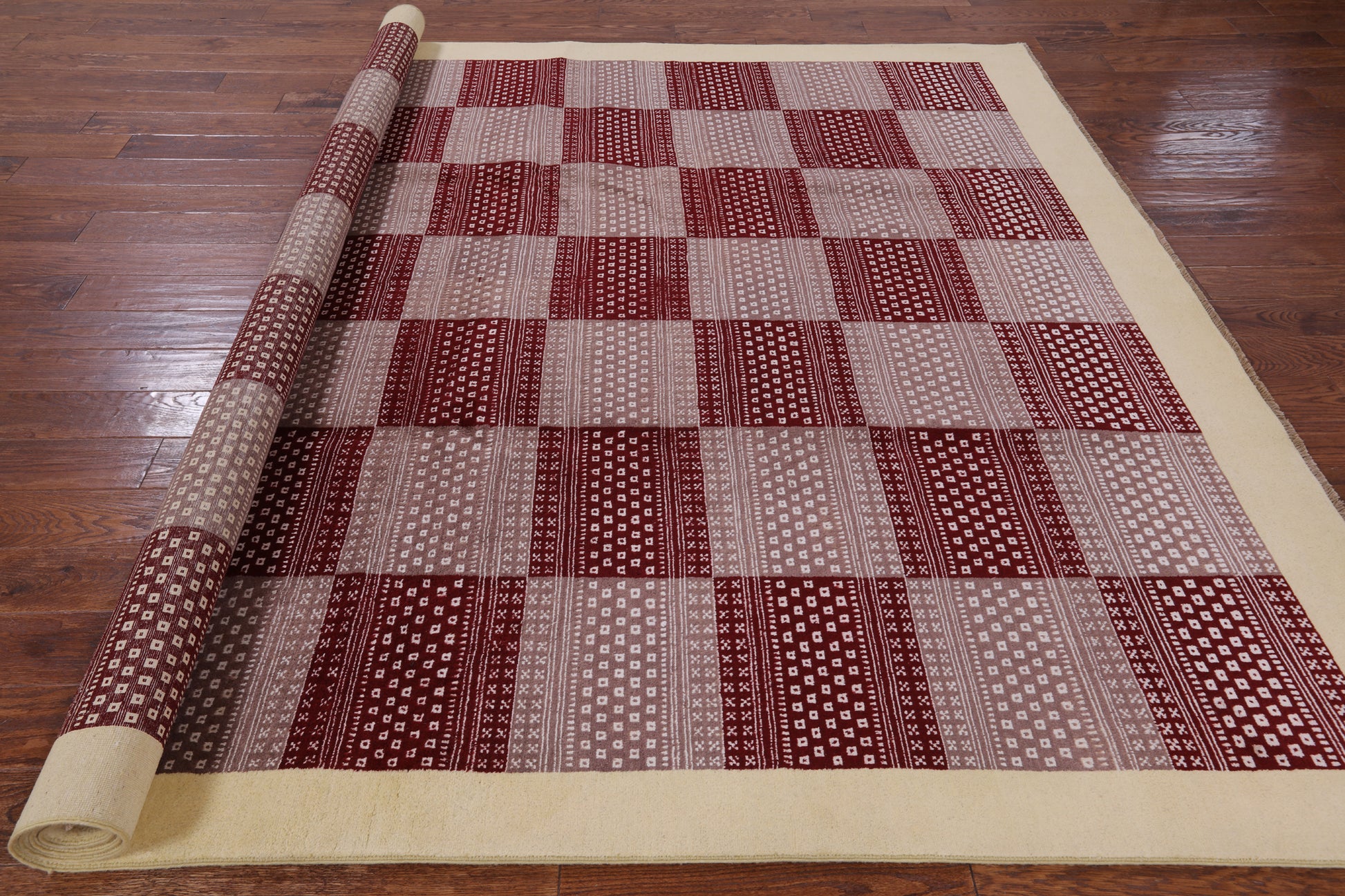 Persian Gabbeh Hand Knotted Wool Rug - 8' 5" X 9' 10" - Golden Nile