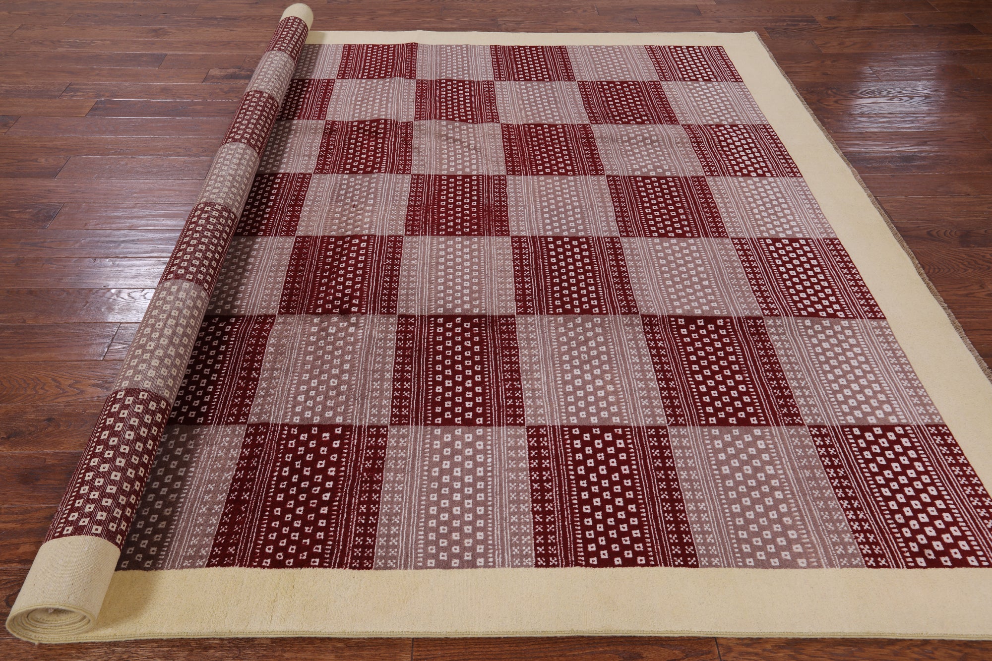 Persian Gabbeh Hand Knotted Wool Rug - 8' 5" X 9' 10" - Golden Nile