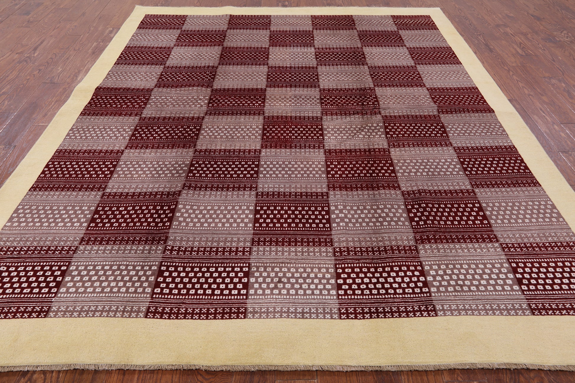 Persian Gabbeh Hand Knotted Wool Rug - 8' 5" X 9' 10" - Golden Nile