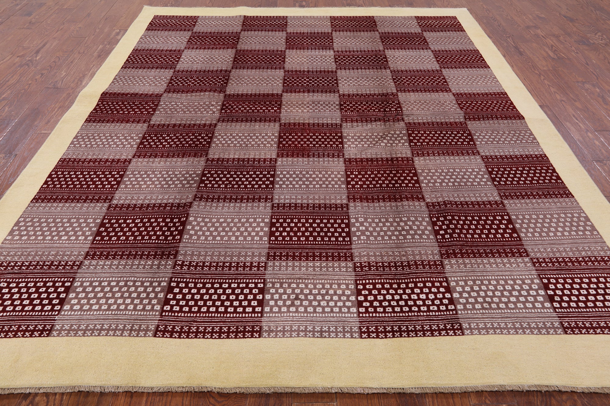 Persian Gabbeh Hand Knotted Wool Rug - 8' 5" X 9' 10" - Golden Nile