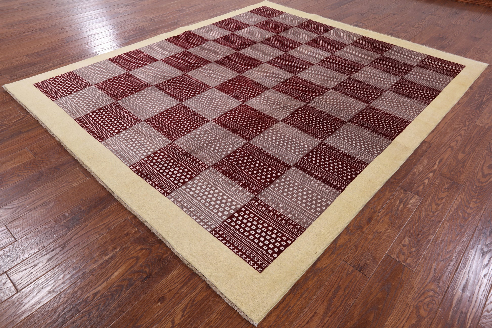 Persian Gabbeh Hand Knotted Wool Rug - 8' 5" X 9' 10" - Golden Nile