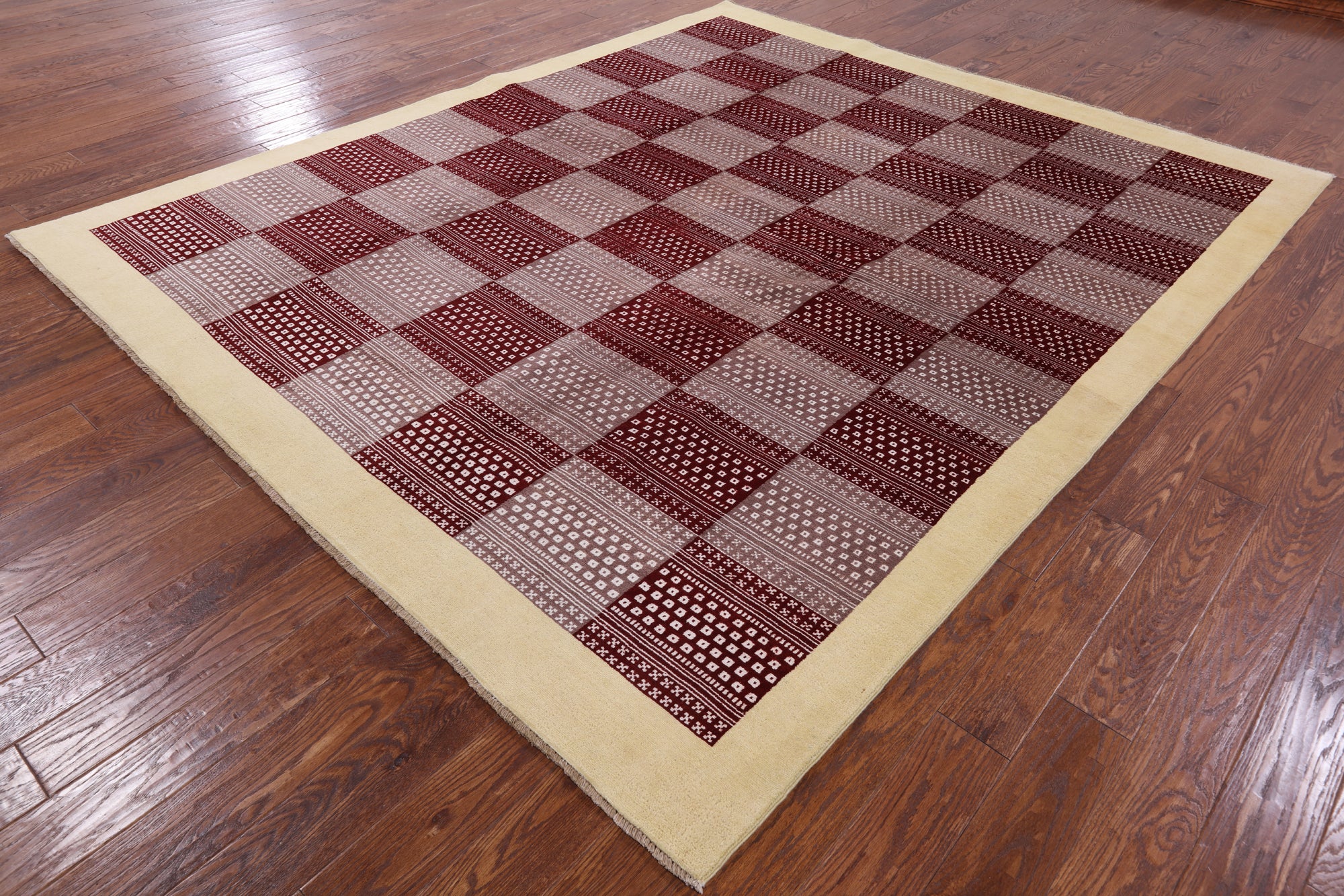 Persian Gabbeh Hand Knotted Wool Rug - 8' 5" X 9' 10" - Golden Nile