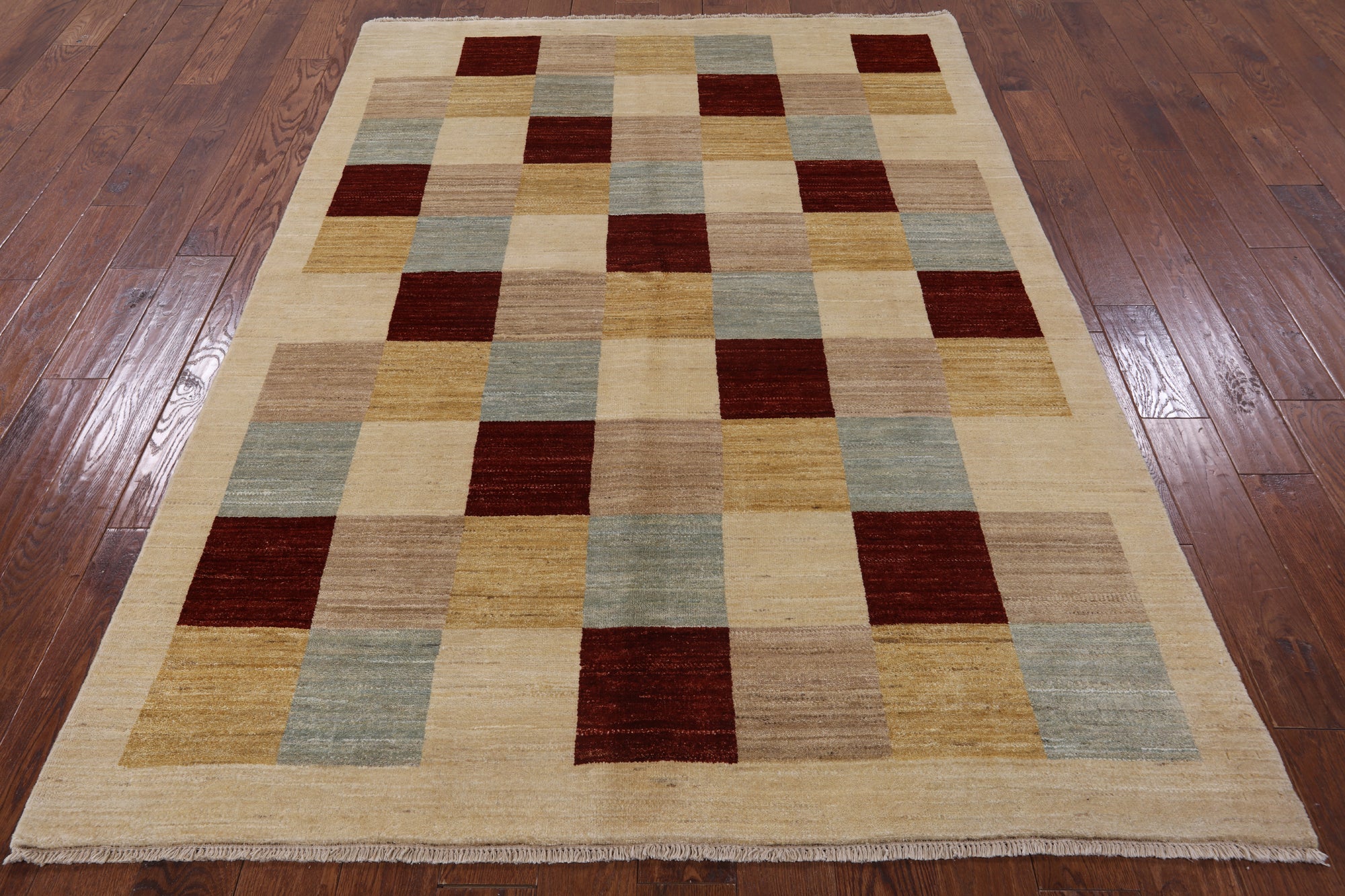 Persian Gabbeh Hand Knotted Wool Area Rug - 5' 7" X 7' 9" - Golden Nile