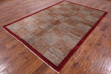 Persian Gabbeh Hand Knotted Wool Area Rug - 6' 3" X 9' 0" - Golden Nile