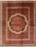 Geometric Persian Mamluk Hand Knotted Wool Rug - 8' 0" X 10' 0'' - Golden Nile
