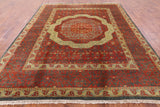 Geometric Persian Mamluk Hand Knotted Wool Rug - 8' 0" X 10' 0'' - Golden Nile