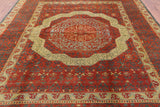 Geometric Persian Mamluk Hand Knotted Wool Rug - 8' 0" X 10' 0'' - Golden Nile