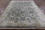 100% Silk Grey Hand Knotted Wool Area Rug 8 X 10 - Golden Nile