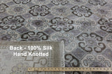 100% Silk Grey Hand Knotted Wool Area Rug 8 X 10 - Golden Nile