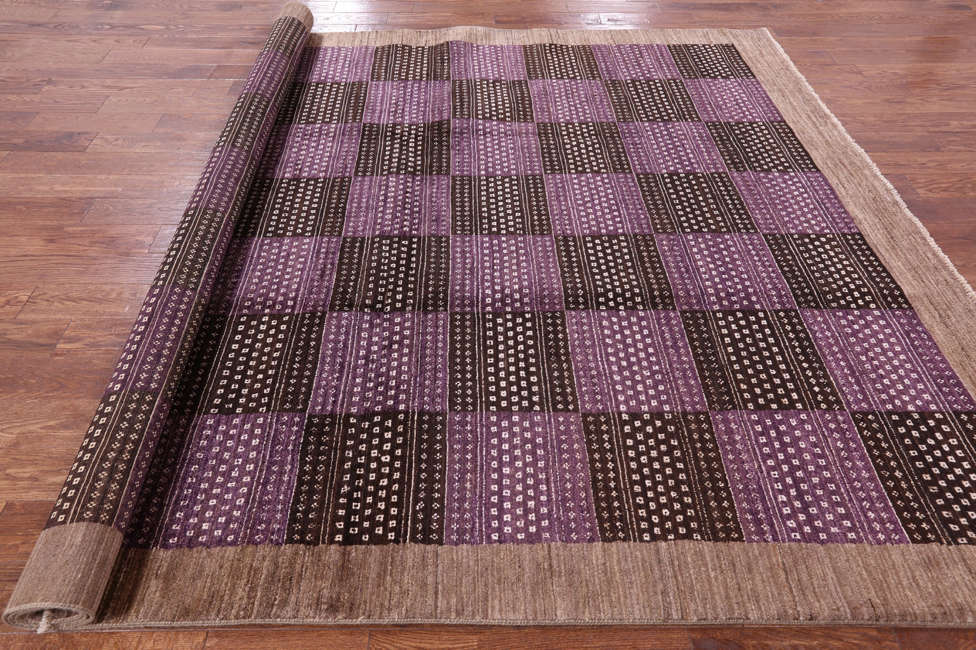 Double Knotted Persian Gabbeh Handmade Wool Rug - 8' 1" X 10' 2" - Golden Nile