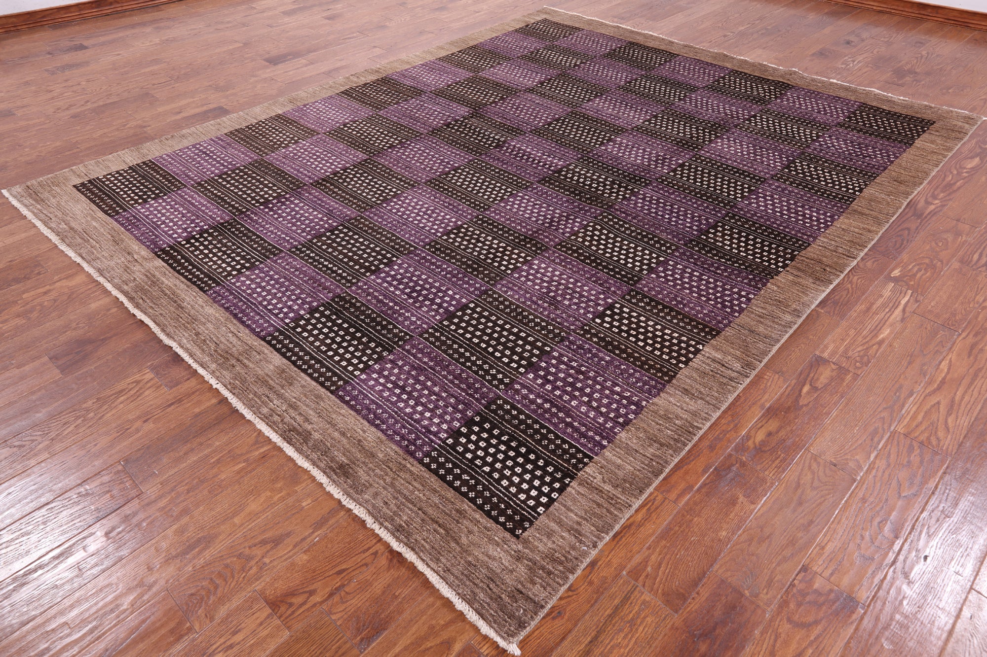 Double Knotted Persian Gabbeh Handmade Wool Rug - 8' 1" X 10' 2" - Golden Nile