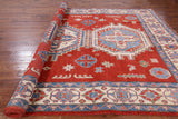 Red Kazak Hand Knotted Wool Rug - 8' 7" X 13' 0" - Golden Nile