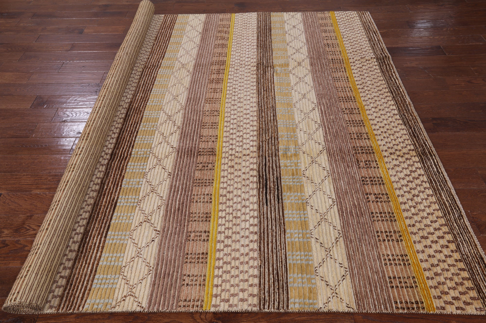 Persian Gabbeh Hand Knotted Wool Rug - 7' 10" X 10' 4" - Golden Nile