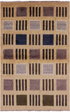 Tribal Gabbeh Hand Knotted Wool Rug - 4' 2" X 6' 4" - Golden Nile