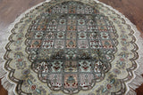 Hand Knotted Kashan Silk Oval Rug 7 X 10 - Golden Nile
