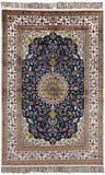 Oriental Pure Silk 4 X 6 Kashan Area Rug - Golden Nile