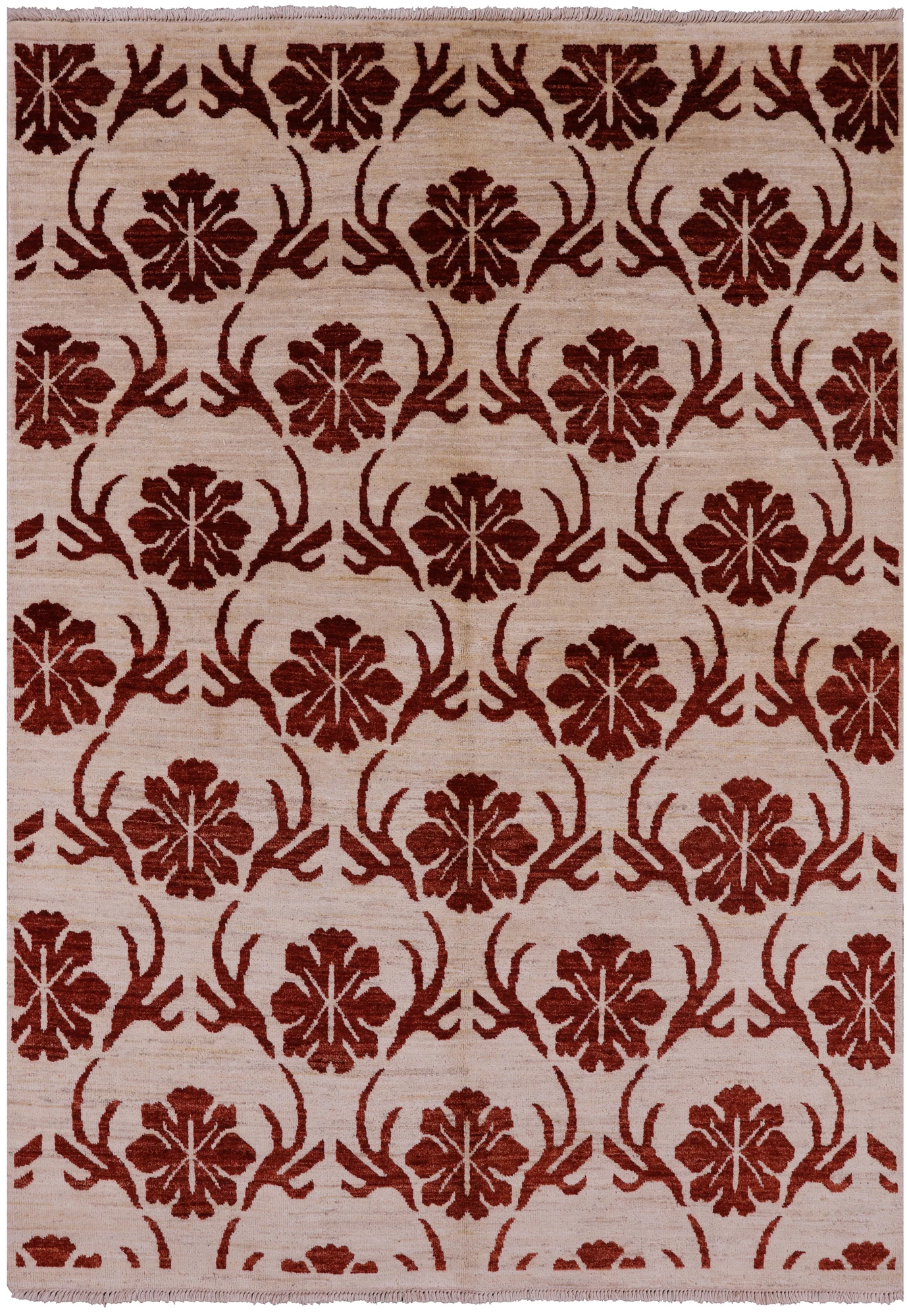 Ivory Tribal Gabbeh Handmade Rug - 5' 7" X 7' 9" - Golden Nile