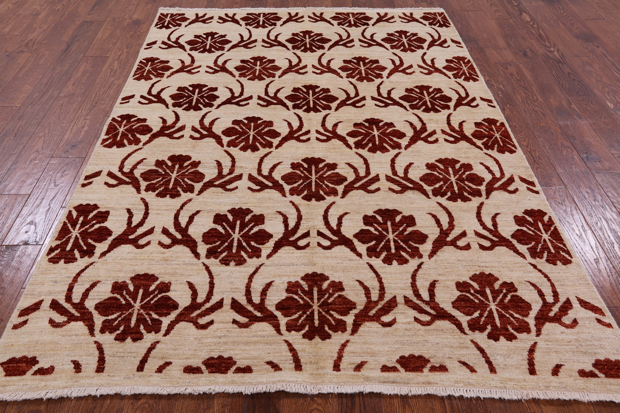Ivory Tribal Gabbeh Handmade Rug - 5' 7" X 7' 9" - Golden Nile