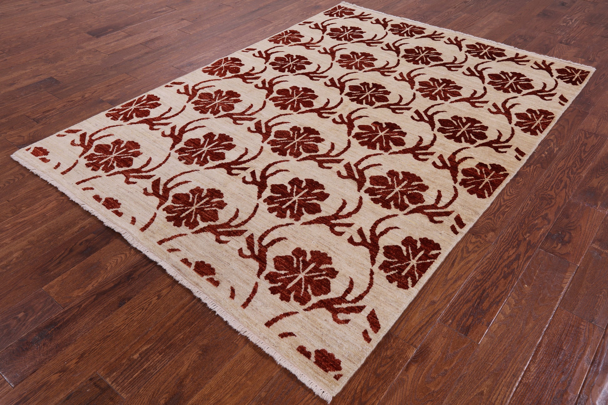 Ivory Tribal Gabbeh Handmade Rug - 5' 7" X 7' 9" - Golden Nile
