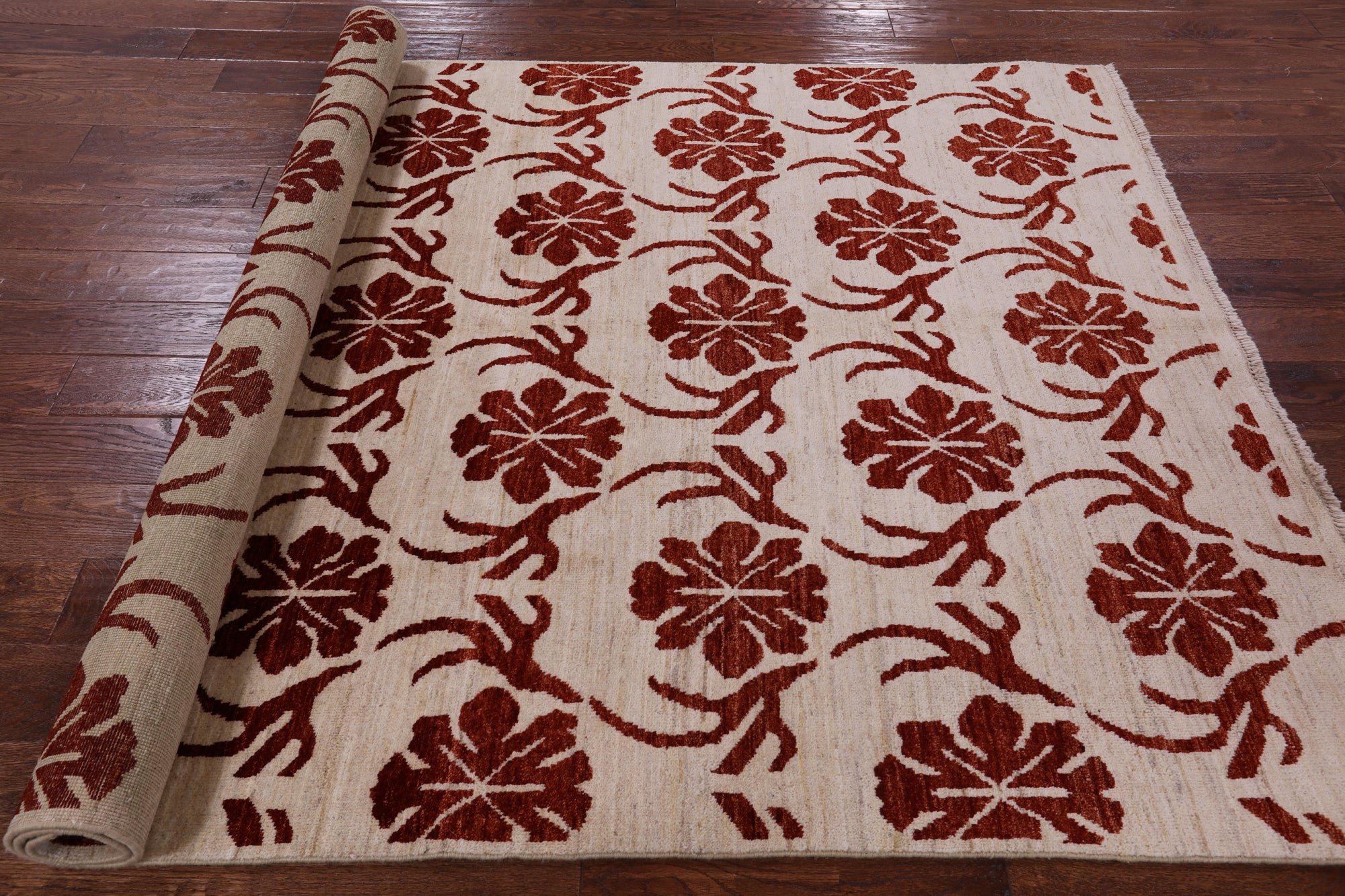 Ivory Tribal Gabbeh Handmade Rug - 5' 7" X 7' 9" - Golden Nile