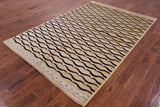 Ivory Persian Gabbeh Hand Knotted Wool Rug - 5' 7" X 8' 3" - Golden Nile