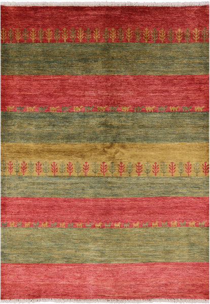 6 X 9 Gabbeh Hand Knotted Area Rug - Golden Nile