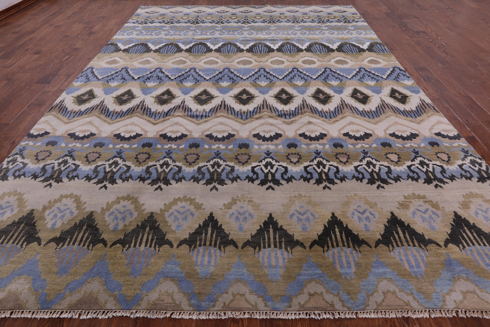 Ikat Handmade Wool Rug - 10' 0" X 14' 0" - Golden Nile