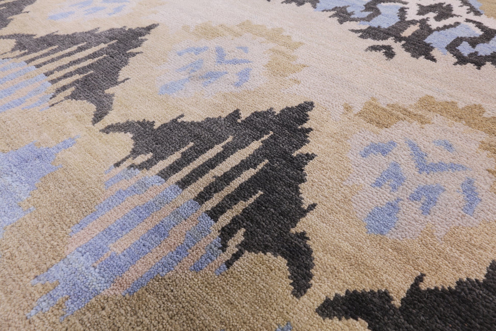 Ikat Handmade Wool Rug - 10' 0" X 14' 0" - Golden Nile
