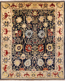Signed Peshawar Hand Knotted Wool Rug - 8' 0" X 9' 9" - Golden Nile