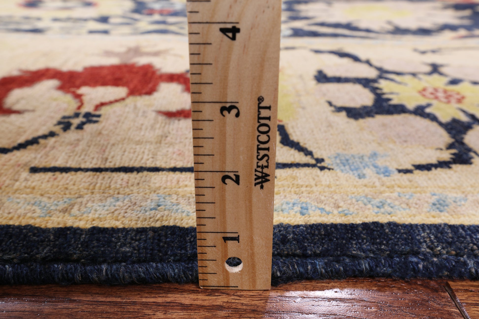 Signed Peshawar Hand Knotted Wool Rug - 8' 0" X 9' 9" - Golden Nile