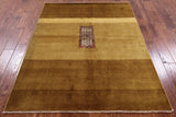 Persian Gabbeh Hand Knotted Wool Area Rug - 4' 8" X 6' 1" - Golden Nile